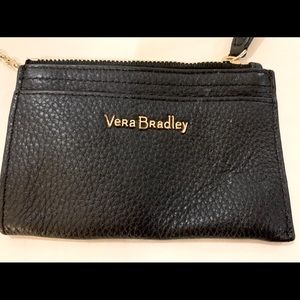 Vera Bradley Black Leather Card Case/Key Chain